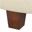 HomePop Transitional Faux Leather Large Storage Ottoman in Cream