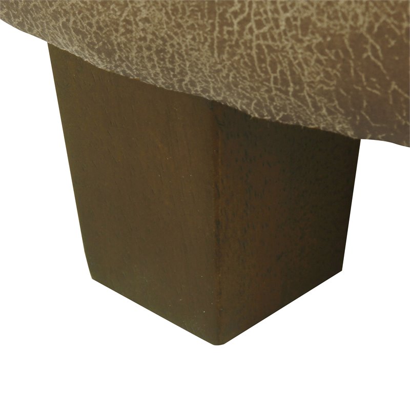 HomePop Transitional Faux Leather Large Storage Ottoman in Distressed Brown