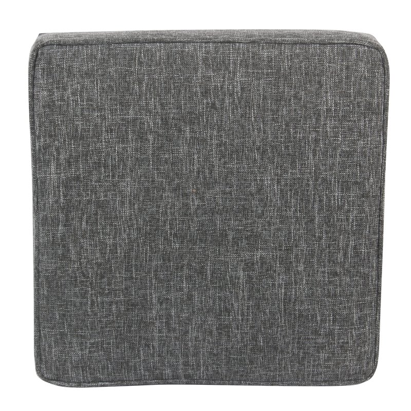 HomePop Square Transitional Wood and Fabric Lift Off Ottoman in Gray Finish