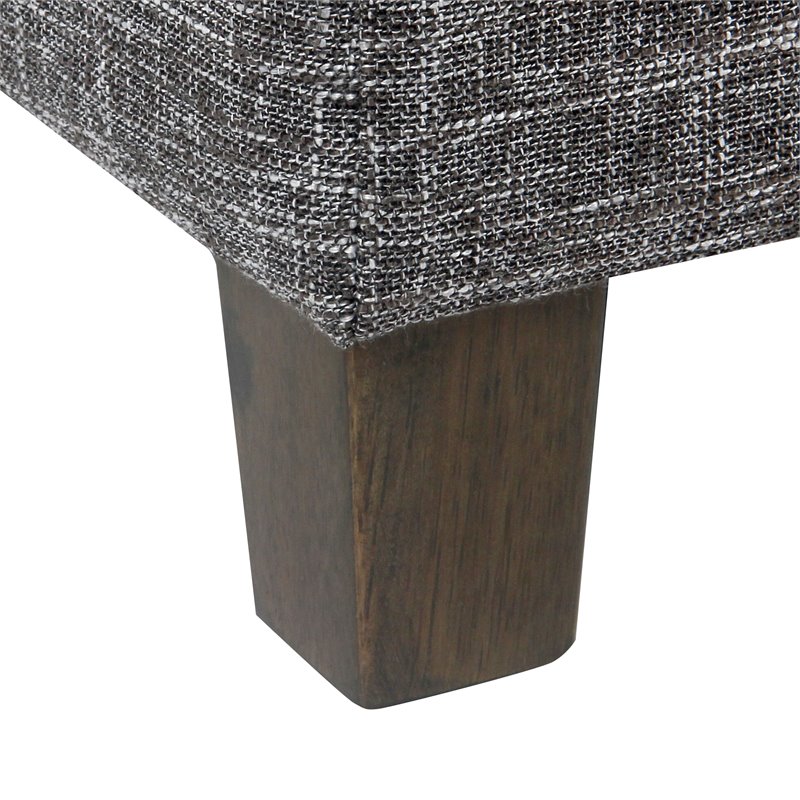 HomePop Square Transitional Wood and Fabric Lift Off Ottoman in Gray Finish