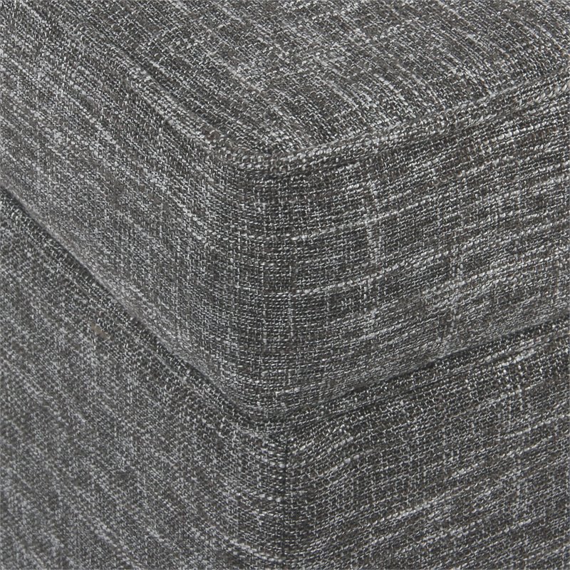 HomePop Square Transitional Wood and Fabric Lift Off Ottoman in Gray Finish