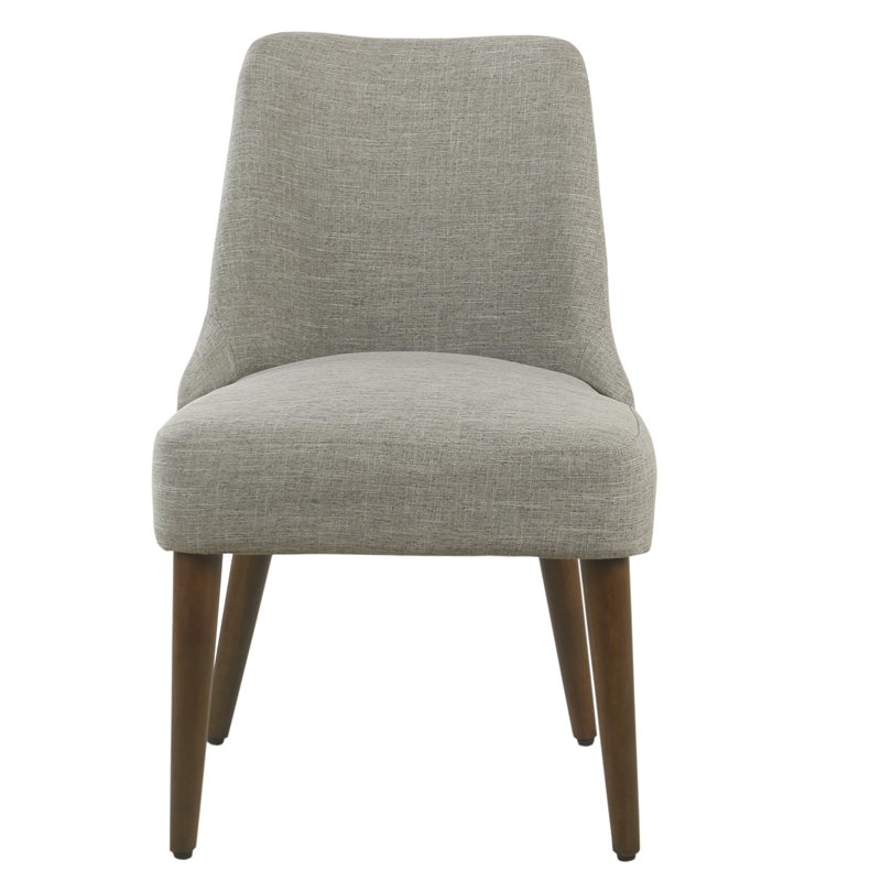 HomePop Modern Wood and Fabric Hemet Gayle Side Chair in Gray