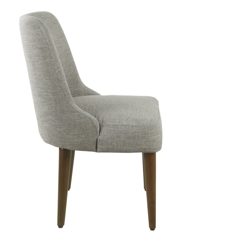 HomePop Modern Wood and Fabric Hemet Gayle Side Chair in Gray