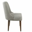 HomePop Modern Wood and Fabric Hemet Gayle Side Chair in Gray