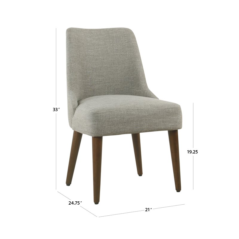 HomePop Modern Wood and Fabric Hemet Gayle Side Chair in Gray
