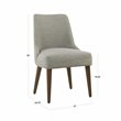 HomePop Modern Wood and Fabric Hemet Gayle Side Chair in Gray