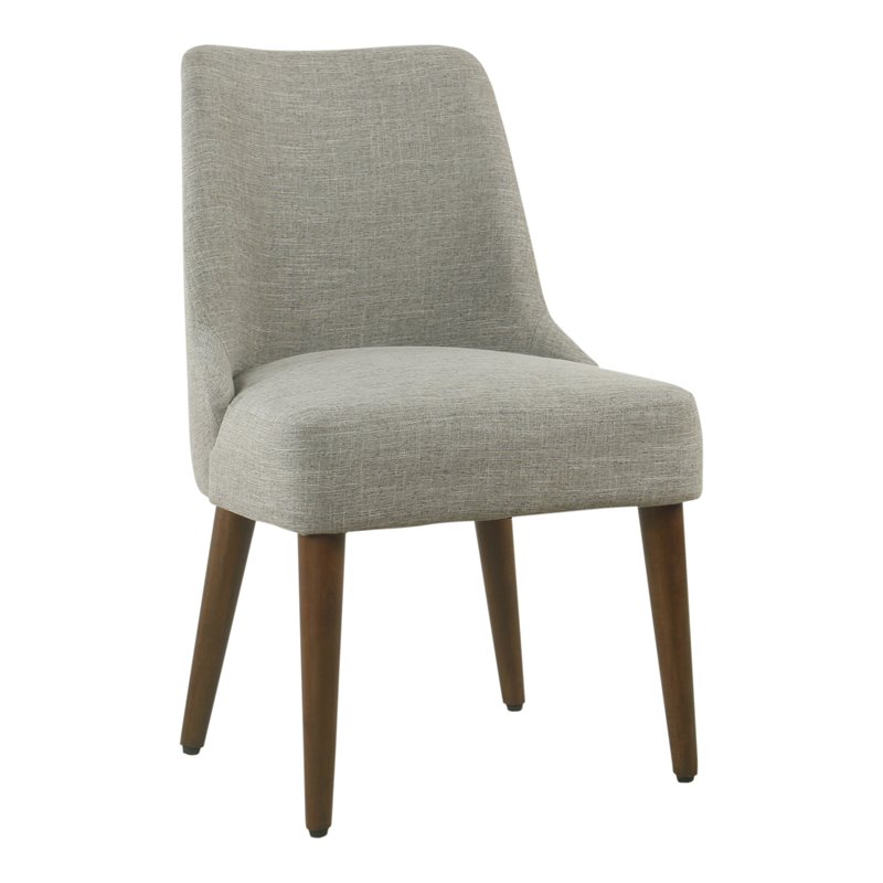 HomePop Modern Wood and Fabric Hemet Gayle Side Chair in Gray