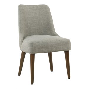 HomePop Modern Wood and Fabric Hemet Gayle Side Chair in Gray
