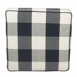 HomePop Square Wood and Cotton Plaid Pattern Ottoman with Lift Off Lid in Black