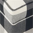 HomePop Square Wood and Cotton Plaid Pattern Ottoman with Lift Off Lid in Black