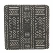 HomePop Square Transitional Wood and Fabric Ottoman with Lift Off Top in Onyx
