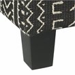 HomePop Square Transitional Wood and Fabric Ottoman with Lift Off Top in Onyx