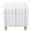 HomePop Square Transitional Wood and Fabric Ottoman with Lift Off Lid in Blue