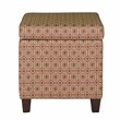 HomePop Transitional Fabric Storage Cube Ottoman in Orange Finish