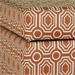 HomePop Transitional Fabric Storage Cube Ottoman in Orange Finish