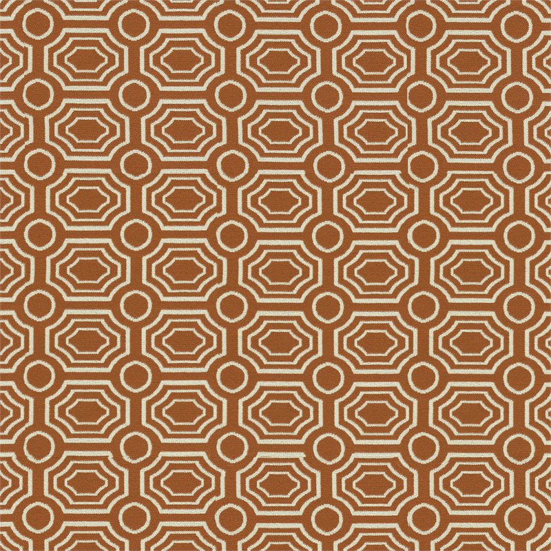 HomePop Transitional Fabric Storage Cube Ottoman in Orange Finish