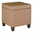HomePop Transitional Fabric Storage Cube Ottoman in Orange Finish
