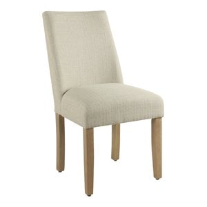 HomePop 36.75&quot Traditional Fabric Dining Chair with Curved Back in Cream