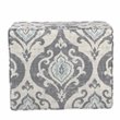 HomePop Suri Transitional Fabric Storage Ottoman with Slate Pattern in Blue