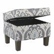 HomePop Suri Transitional Fabric Storage Ottoman with Slate Pattern in Blue