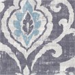 HomePop Suri Transitional Fabric Storage Ottoman with Slate Pattern in Blue
