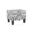 HomePop Suri Transitional Fabric Storage Ottoman with Slate Pattern in Blue