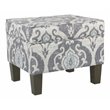 HomePop Suri Transitional Fabric Storage Ottoman with Slate Pattern in Blue