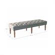 HomePop Layla Traditional Wood and Fabric Tufted Bench in Gray Finish