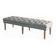 HomePop Layla Traditional Wood and Fabric Tufted Bench in Gray Finish