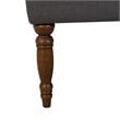 HomePop Layla Traditional Wood and Fabric Tufted Bench in Dark Charcoal Gray