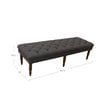 HomePop Layla Traditional Wood and Fabric Tufted Bench in Dark Charcoal Gray