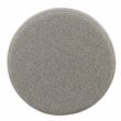 HomePop Round Transitional Wood and Fabric Storage Ottoman in Light Gray