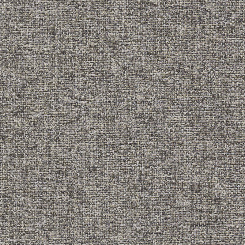 HomePop Round Transitional Wood and Fabric Storage Ottoman in Light Gray