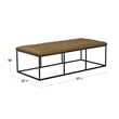 HomePop Draper Modern Faux Leather Large Ottoman with Button Tufting in Brown
