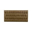 HomePop Draper Modern Faux Leather Large Ottoman with Button Tufting in Brown