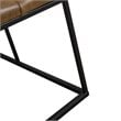 HomePop Draper Modern Faux Leather Large Ottoman with Button Tufting in Brown