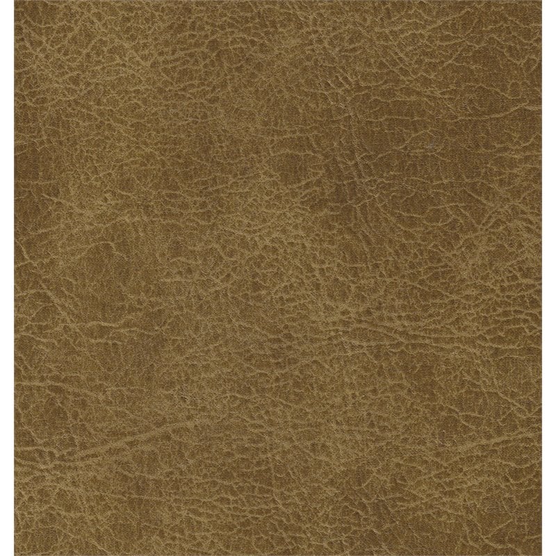 HomePop Draper Modern Faux Leather Large Ottoman with Button Tufting in Brown