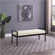 HomePop Sherpa Modern Metal and Fabric Bench in Cream Finish