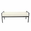 HomePop Sherpa Modern Metal and Fabric Bench in Cream Finish