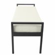 HomePop Sherpa Modern Metal and Fabric Bench in Cream Finish