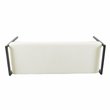 HomePop Sherpa Modern Metal and Fabric Bench in Cream Finish