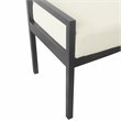 HomePop Sherpa Modern Metal and Fabric Bench in Cream Finish