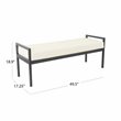 HomePop Sherpa Modern Metal and Fabric Bench in Cream Finish
