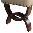 HomePop Carolina Wood and Fabric Tufted Bench with Nailhead Trim in Cream