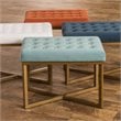 HomePop Modern Style Metal Bench with Velvet Seat in White Finish