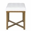 HomePop Modern Style Metal Bench with Velvet Seat in White Finish