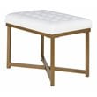 HomePop Modern Style Metal Bench with Velvet Seat in White Finish