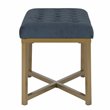HomePop Modern Style Metal Bench with Velvet Seat in Dark Blue Finish