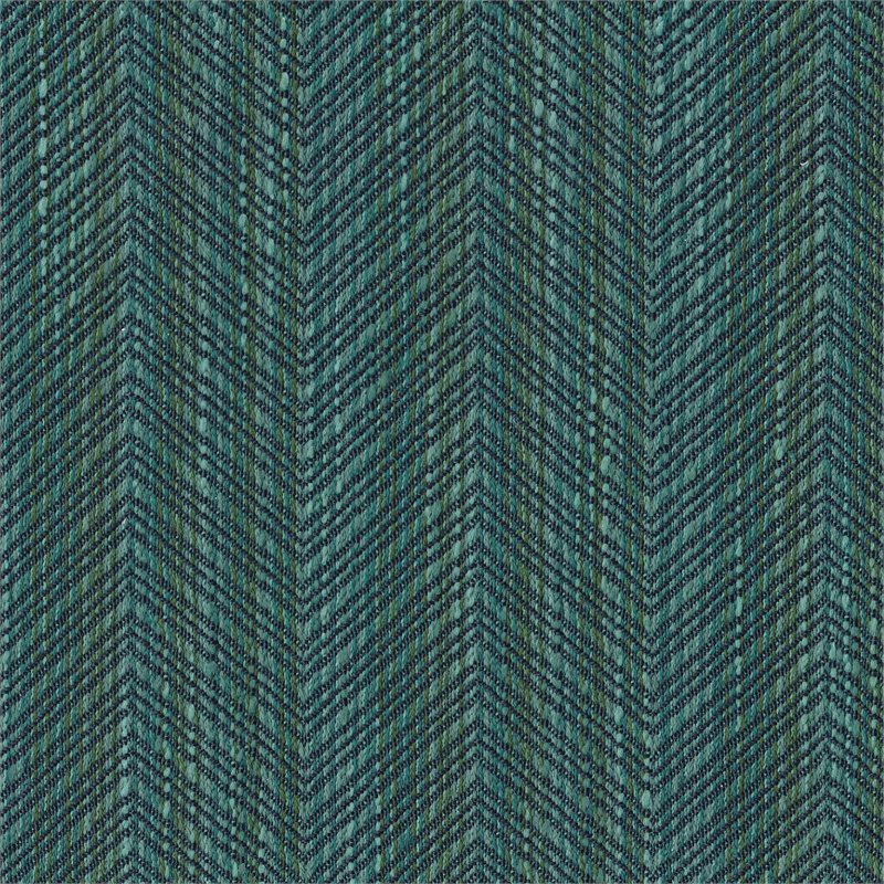 HomePop Transitional Fabric Storage Ottoman in Blue and Driftwood