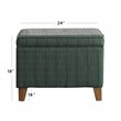 HomePop Transitional Fabric Storage Ottoman in Blue and Driftwood